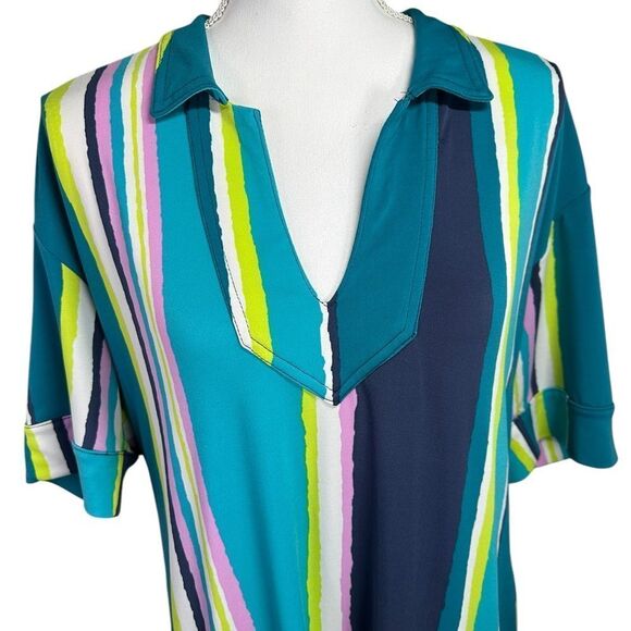 TORI RICHARD Honolulu Show Your Stripes Dress Size X-Large Striped Multicolor - Picture 2 of 11
